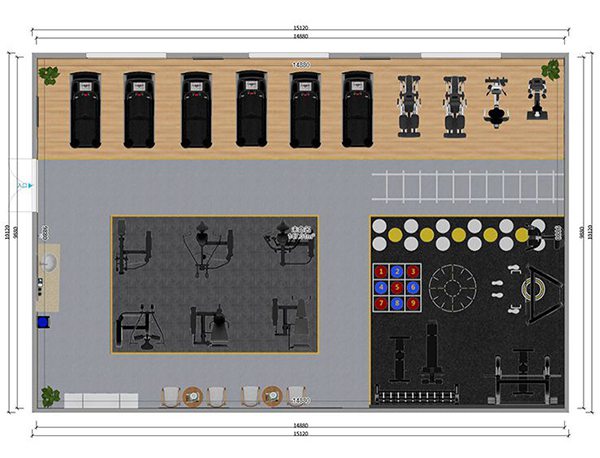 120平方健身房配置方案-广西星空xk体育健身器材有限公司 120平方健身房配置方案-广西星空xk体育健身器材有限公司